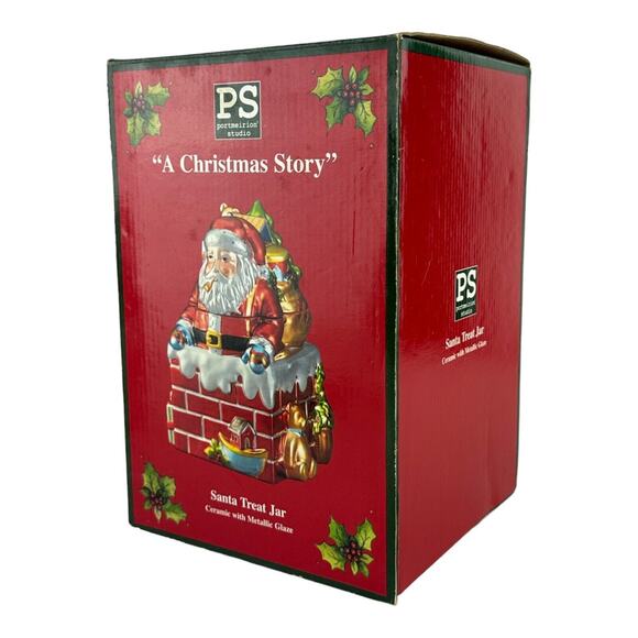 Portmeirion Studio A Christmas Story Santa Treat Jar Ceramic Metallic Glaze - Picture 16 of 16